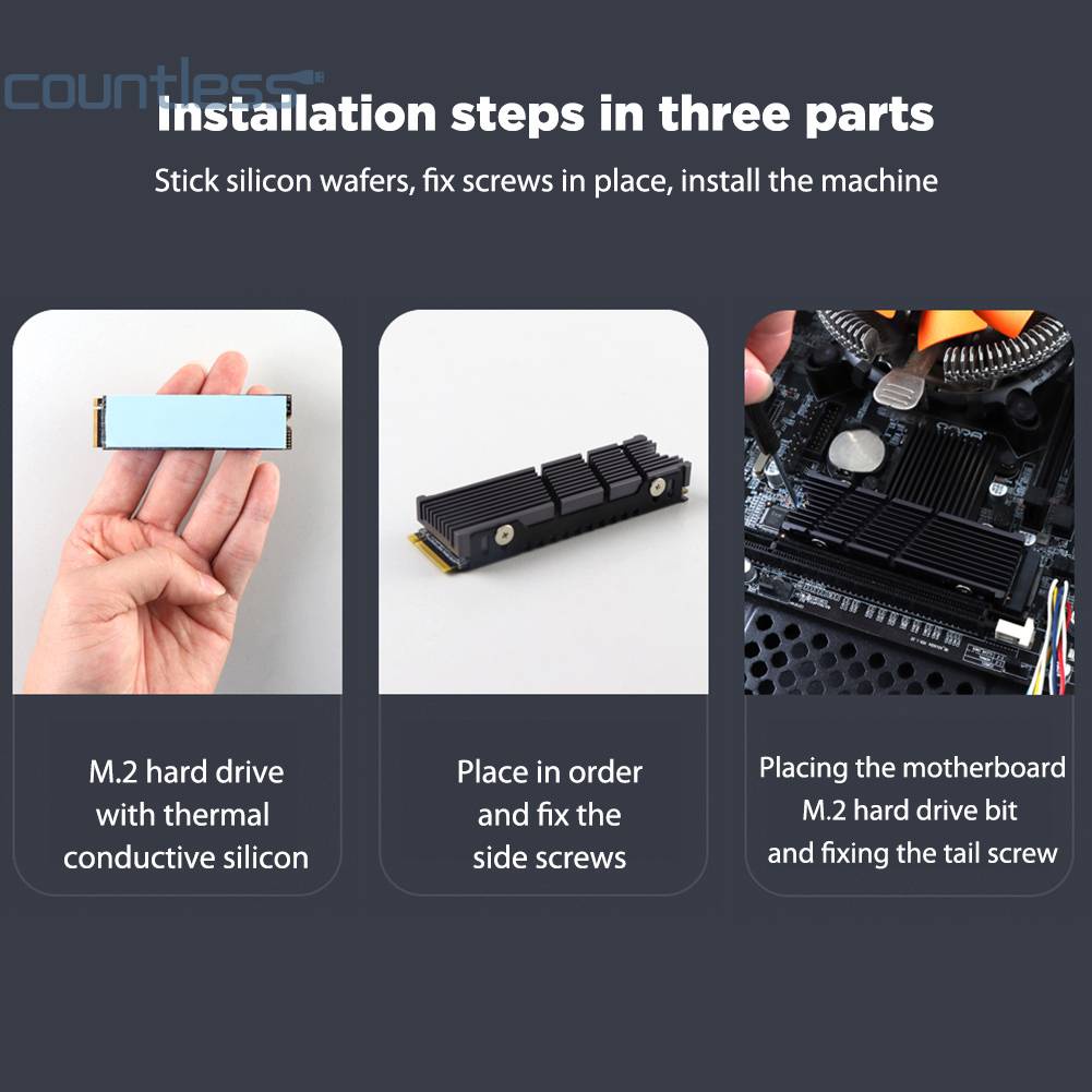 Jeyi Cooler II iCold-2 Anti Debu NVME NGFF M.2 Heatsink Aluminium Alloy Radiator [Terhitung Jumlahnya]