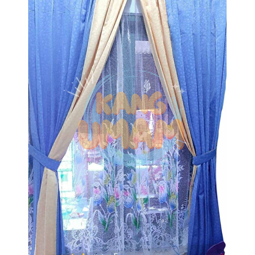 vitras Gorden Dalam gorden motif bunga tulip lebar 2 meter Selambu gorden Gorden siang