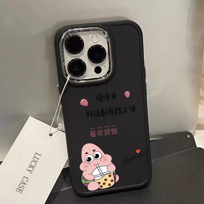 IPHONE Tombol Logam Casing Ponsel Silikon Kompatibel Untuk Iphone14 13 12 Pro Max Soft Casing Shockproof Cover Cell Precticer