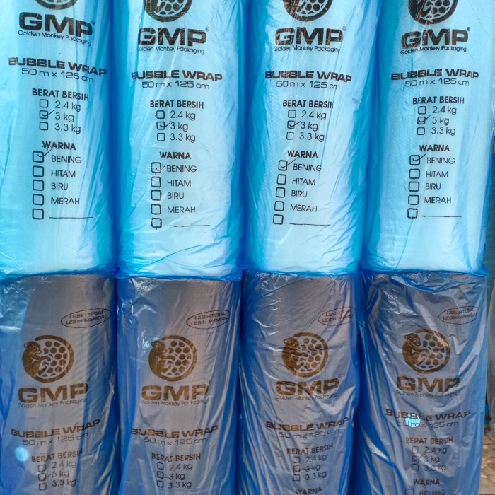 

Bubble wrap Bening murah tebal 50m x 125cm merk GMP - Putih