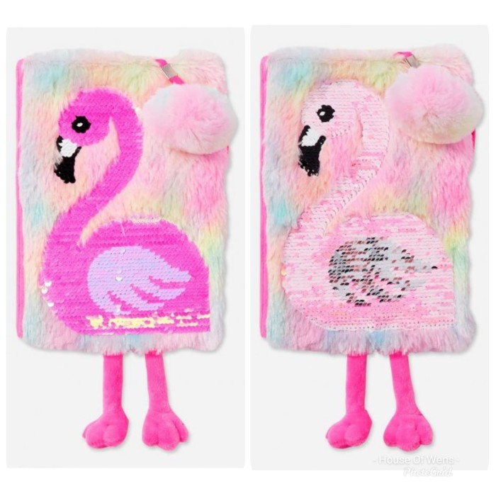 

✨BISA COD✨ -JUSTICE FLAMINGGO SEQUIN DIARY INCLUDE PEN - BUKU CATATAN JUSTICE