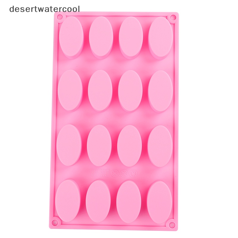 Deid 16 Cavity Bentuk Oval Cetakan Sabun Panggang Silicone Mold Tray Homemade Craft Martijn