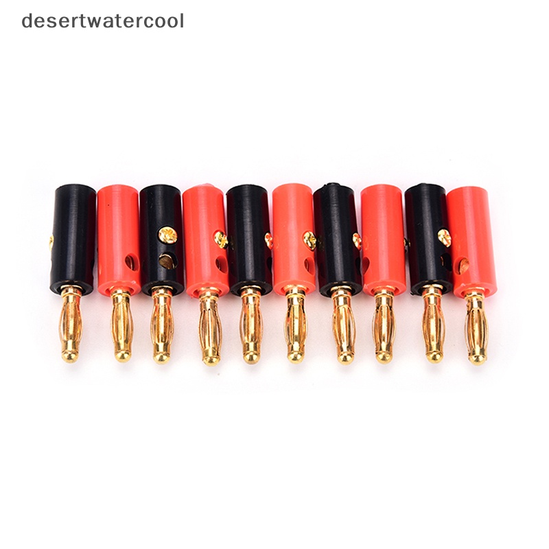 Deid 10pcs/ lot Sekrup speaker audio Pisang Plat Emas Colokan Konektor 4mm Martijn