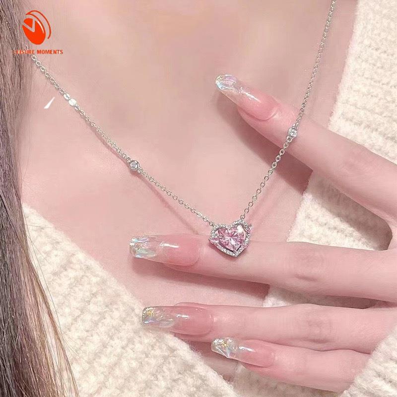 Kalung Manis Set Perhiasan 18 K Gelang Berlian Hati Barbie Kalung Anting Adjustable Cincin Set