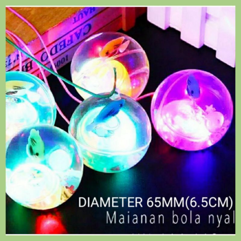 BOLA LED NYALA BOLA BEKEL LED - YOYO SMILE RAINBOW BOLA BEKEL NYALA WARNA WARNI UKURAN JUMBO