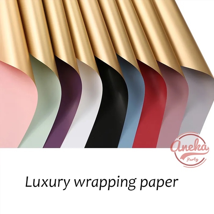 

( isi 20) Kertas Buket Bunga Side Golden / Kertas Paper Wrapping Flower / bouquet paper murah /Buket