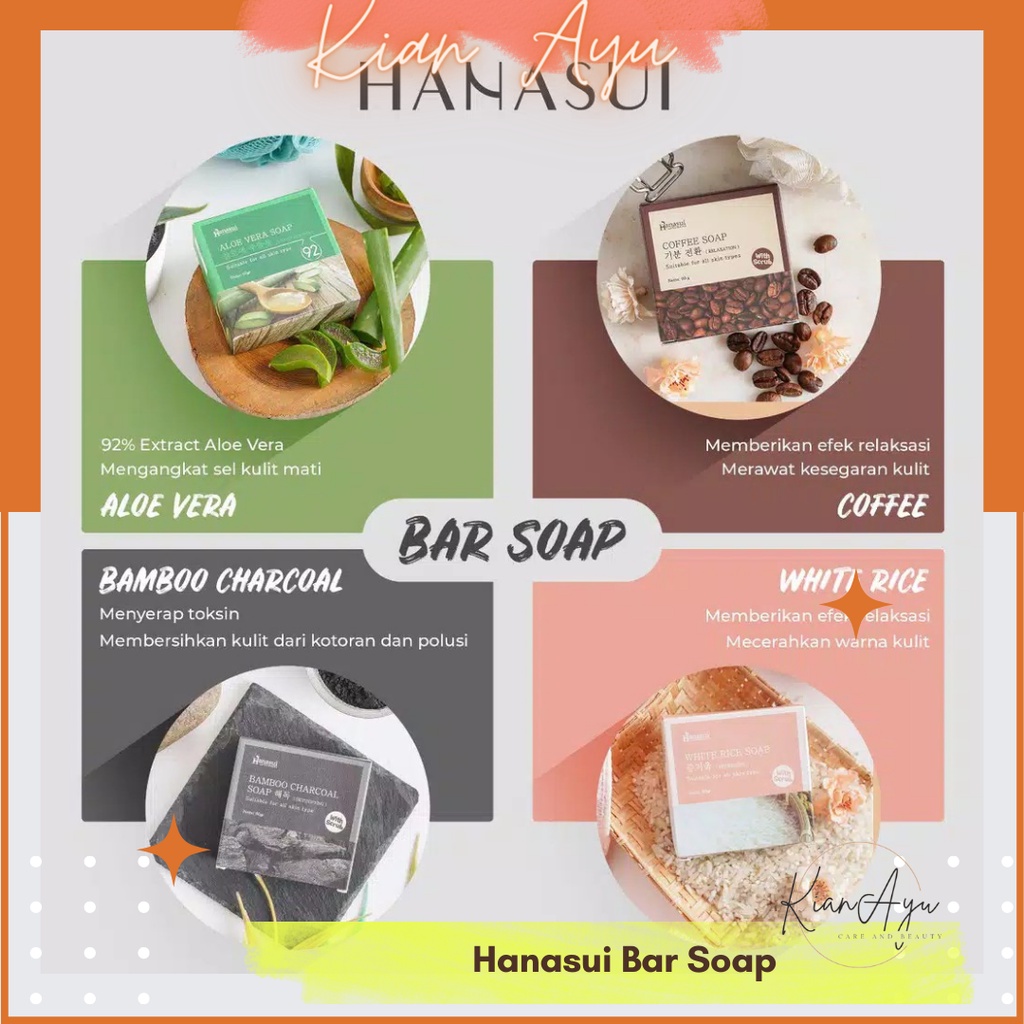 KianAyu* Sabun Batang HANASUI Body Bar Soap 60g
