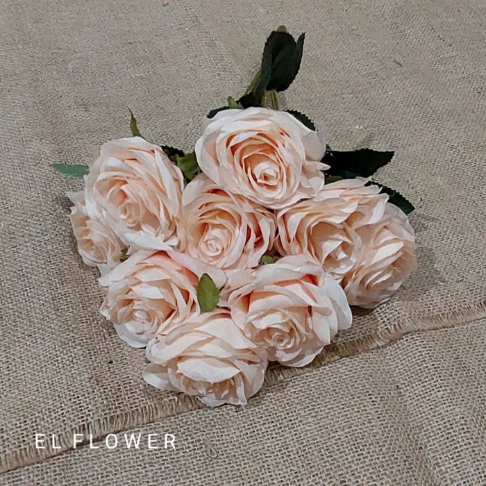 Mawar Holland K9 bunga artificial dekorasi - coklat ungu