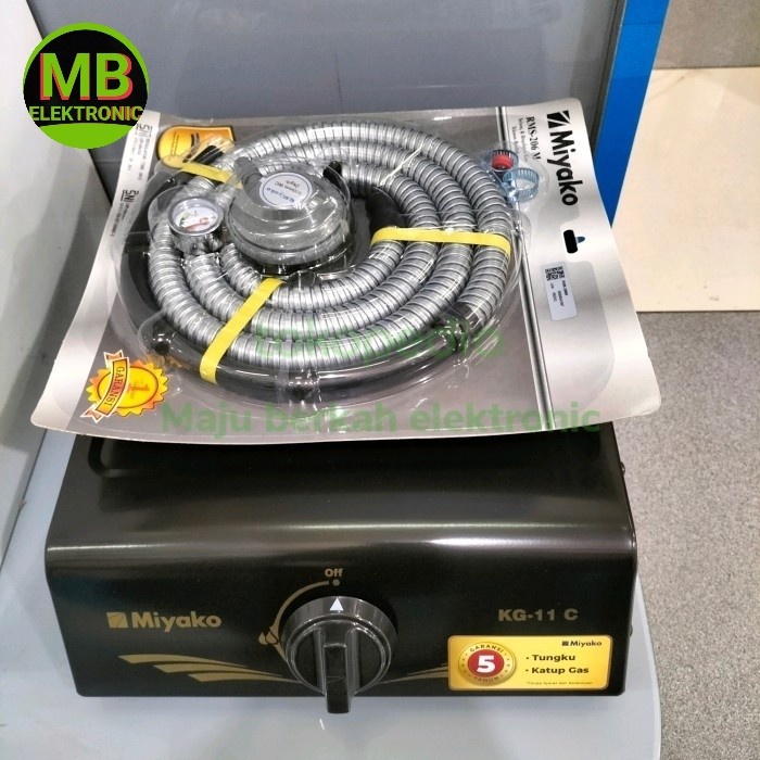 KOMPOR GAS MIYAKO 1 TUNGKU KG 11C + REGULATOR METER MIYAKO RMS 206 M