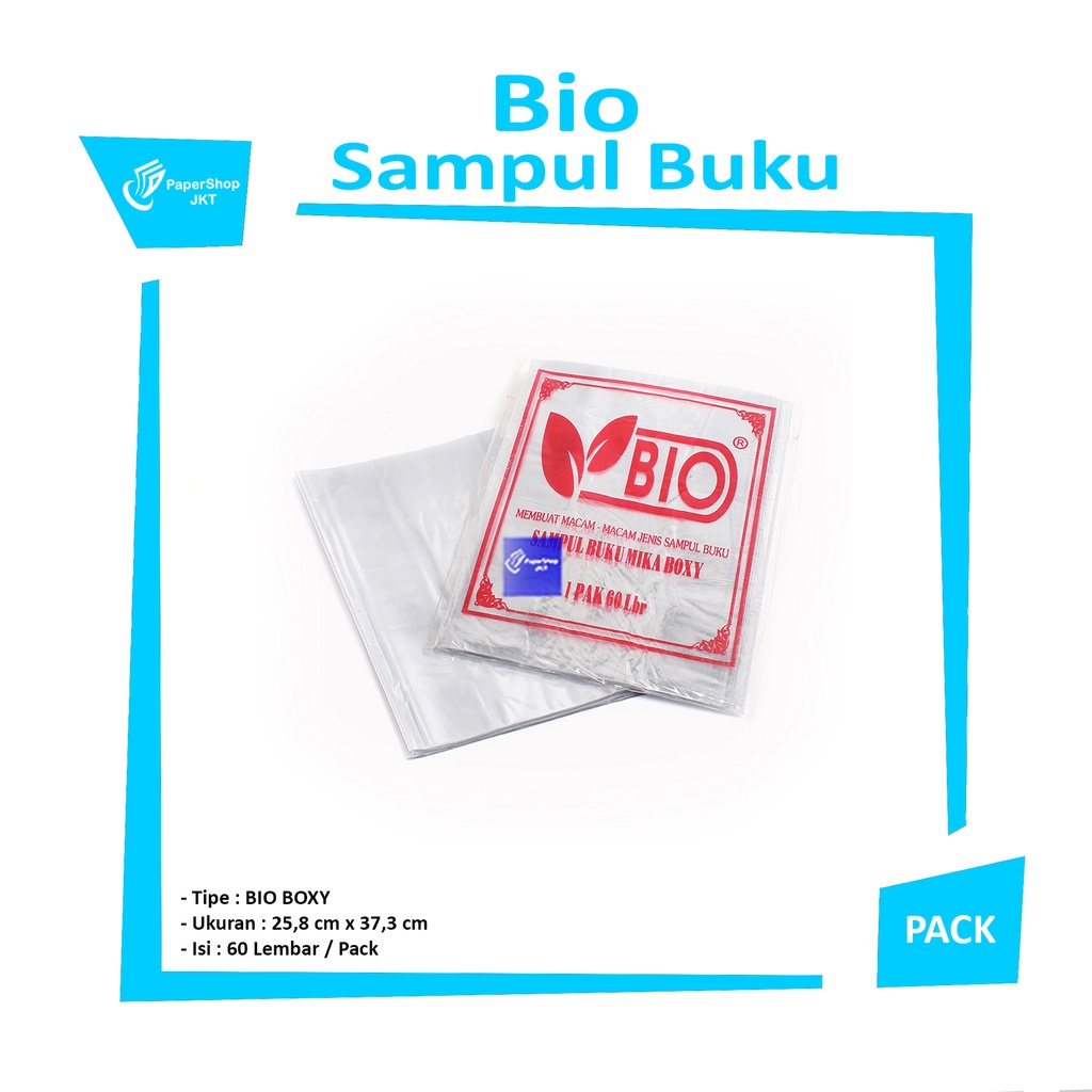 

BIO - Sampul Buku Plastik Mika Ukuran Boxy - Pack