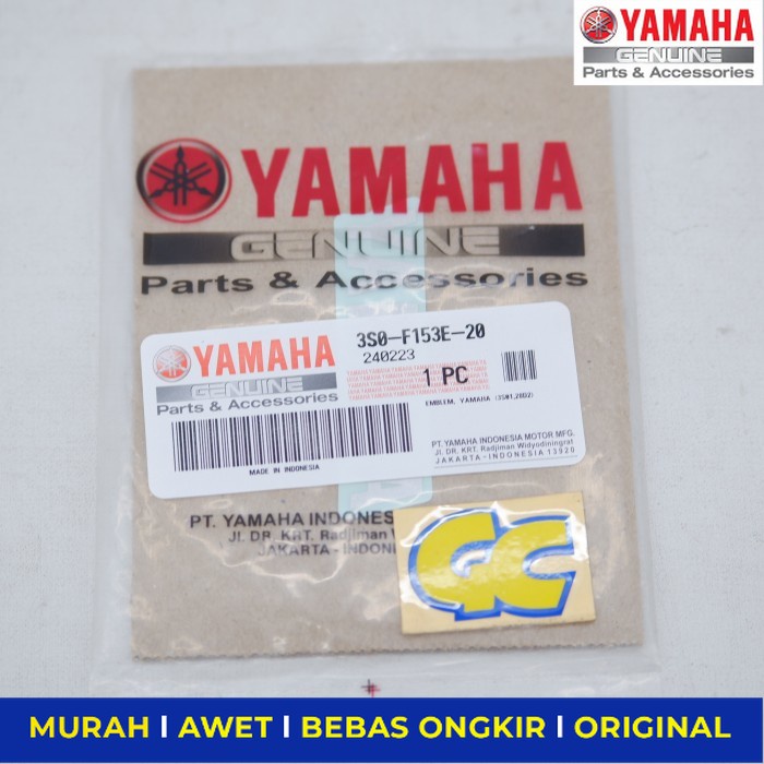 Emblem Stiker Tulisan YAMAHA Warna Silver 3S0-F153E-20 - Sparepart Sperpart Spare Part Motor Onderdi
