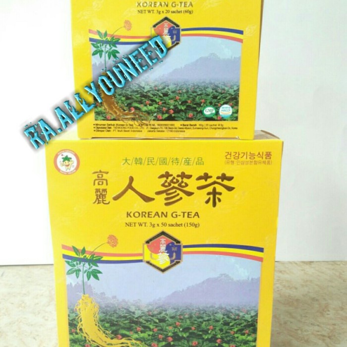 

Korean Ginseng Tea Minuman Ginseng Serbuk 60gr 20sht @3gr