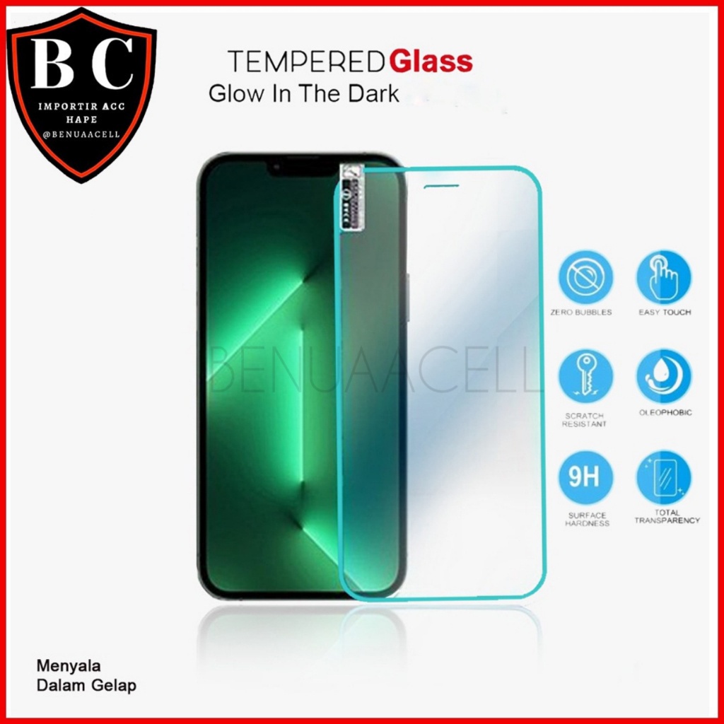 TEMPERED GLASS GLOW IN THE DARK INFINIX 11 PLAY 10 PLAY 9 PLAY HOT 8