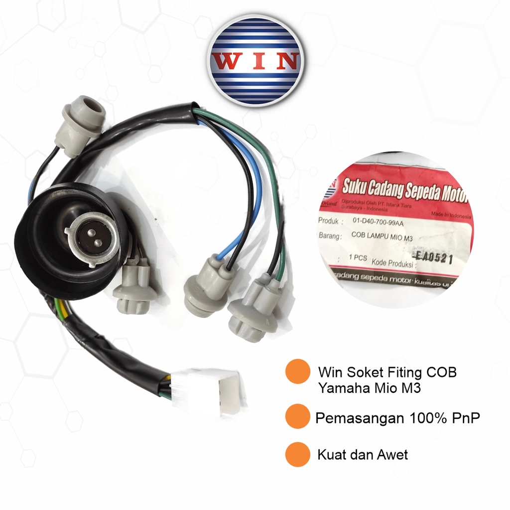Win Soket Fitting Lampu Depan Mio M3 Mio 125 Kabel Cob Kualitas Bagus