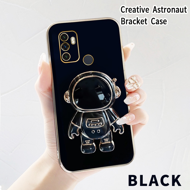 JWYNITA Stand Casing Hp For Oppo A53 2020 A11s A33 A32 A53s 4G Holder Case Astronot Dudukan Soft cas