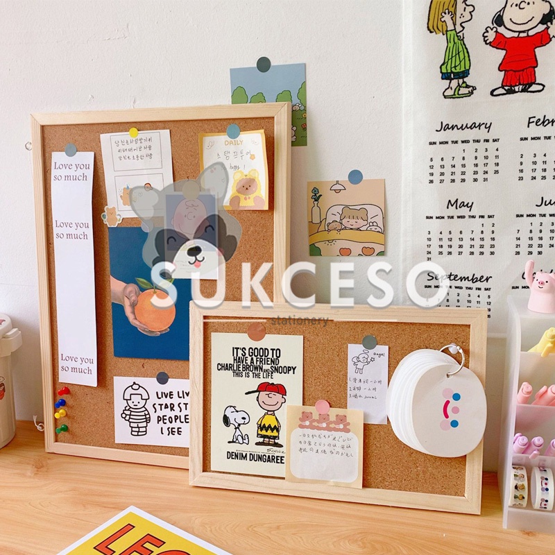 

Papan Tulis Coklat / Cork Board Message / Board Decorative With Frame
