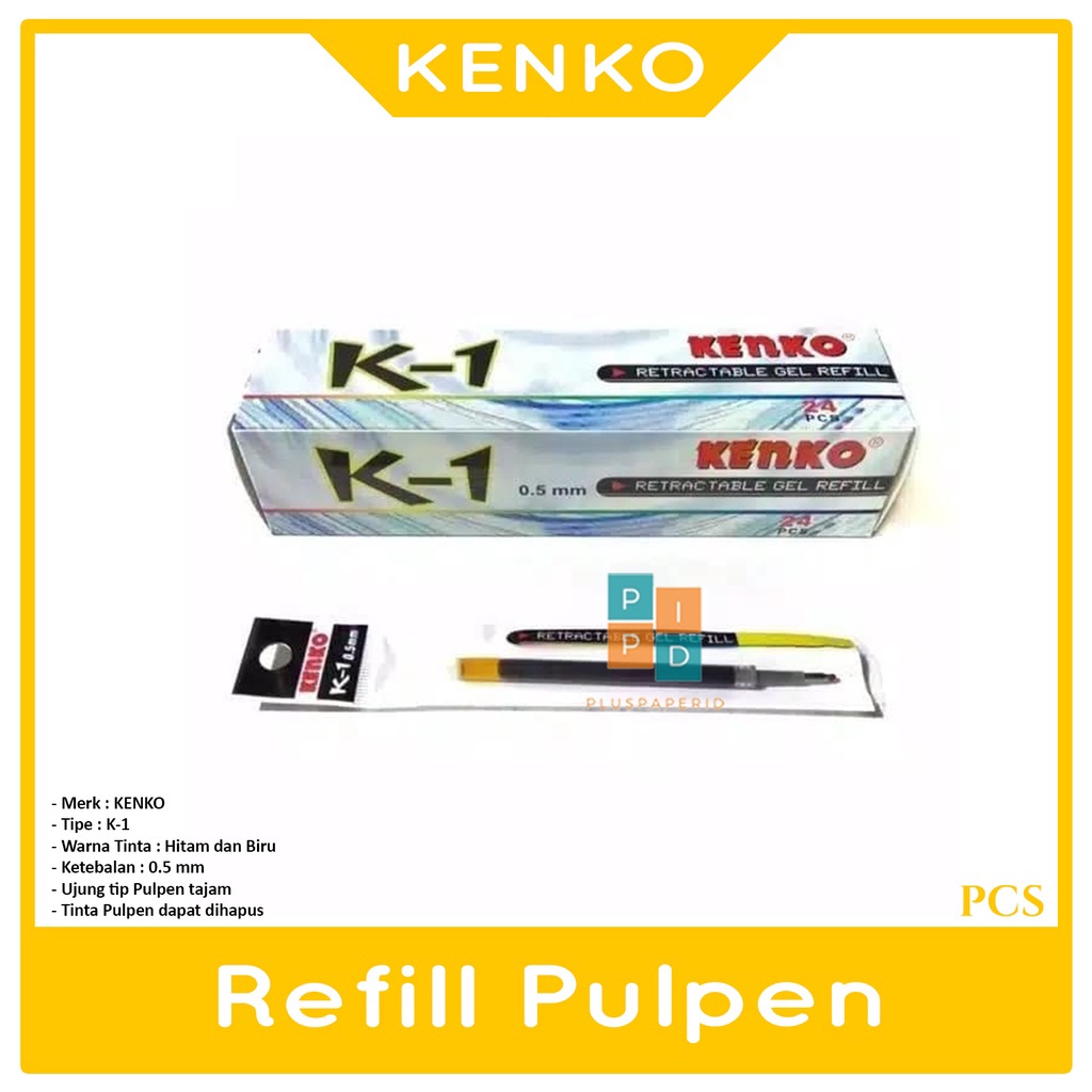 

KENKO - Refill isi Pulpen Gel K-1 Hitam dan Biru - Pcs