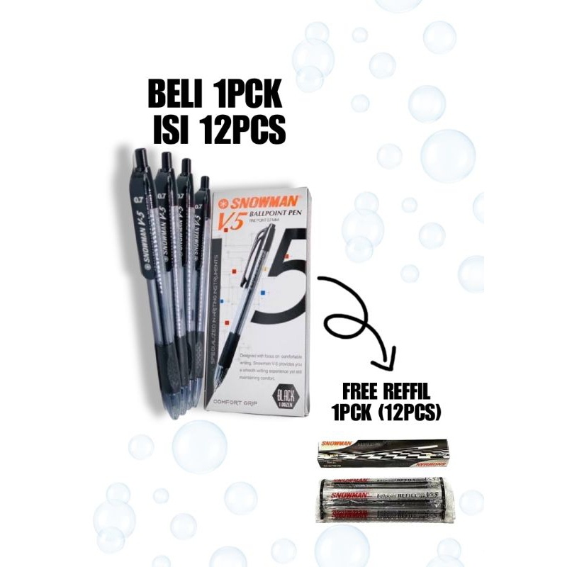 

BULPOINT SNOWMAN V5 0.7 HITAM FREE REFFIL BULPEN PULPEN