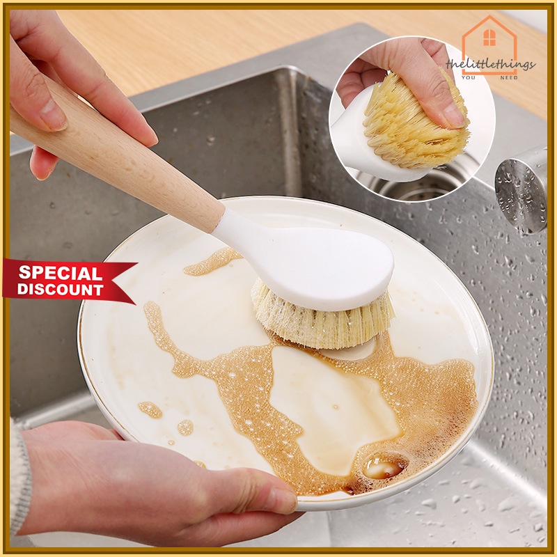The Litlle Things Sikat panci Gagang Kayu Sikat Dapur Cuci Piring Kitchen Brush