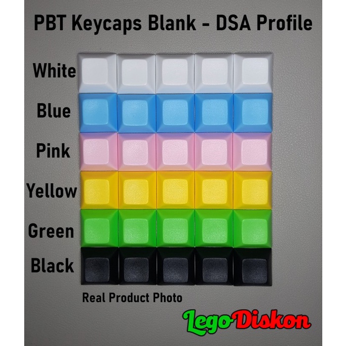 Blank Keycaps PBT DIY Keycaps DSA Profile For Mechanical Keyboard - Putih