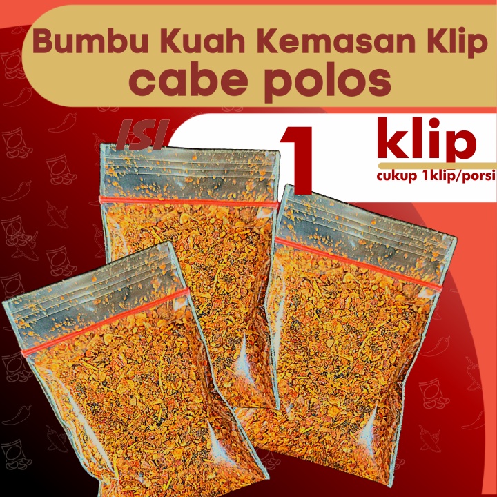 

1KLIP Bumbu Cabe POLOS untuk kuah boci cuanki seblak 1Klip/Porsi by GaiaRasa