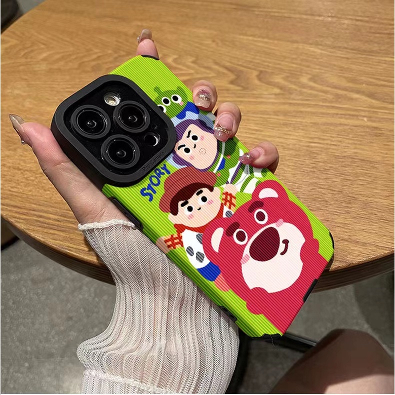 【Lamb Skin】So Cute Lotso Toy Story Soft Case for IPhone 6S 7 Plus 8 Plus X XS XR XS Max 11 13 12 14 PRO Max 14 Plus 12 13 Mini Camera Protect Phone CASE Strawberry Bear Girl Gift