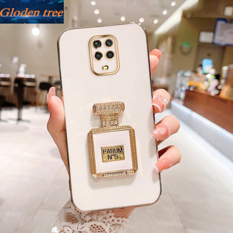 Gloden tree Casing Case Untuk Xiaomi Redmi Note 9 Pro Note 9S Note 8pro Note 7pro Case Dengan Botol Parfum Kickstand Lipat Cakupan Penuh Camera Case