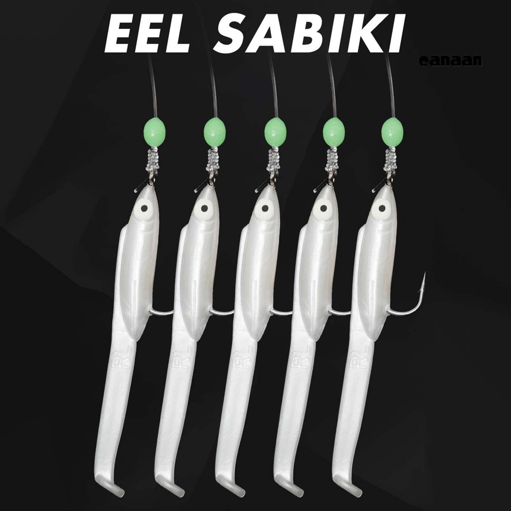 Cnn-5pcs/set Pengait Tali Ikan Manik Bercahaya Kait Tunggal Konektor Logam Kait Tali Belut Tahan Aus Untuk Angling