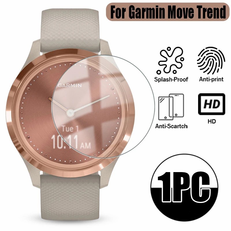 1pc Tempered Glass Film Pelindung Untuk Garmin Move Trend TPU Anti Gores Lembut Hydrogel Film HD Bening Anti Jatuh Pelindung Layar Garmin Smart Watch Aksesoris