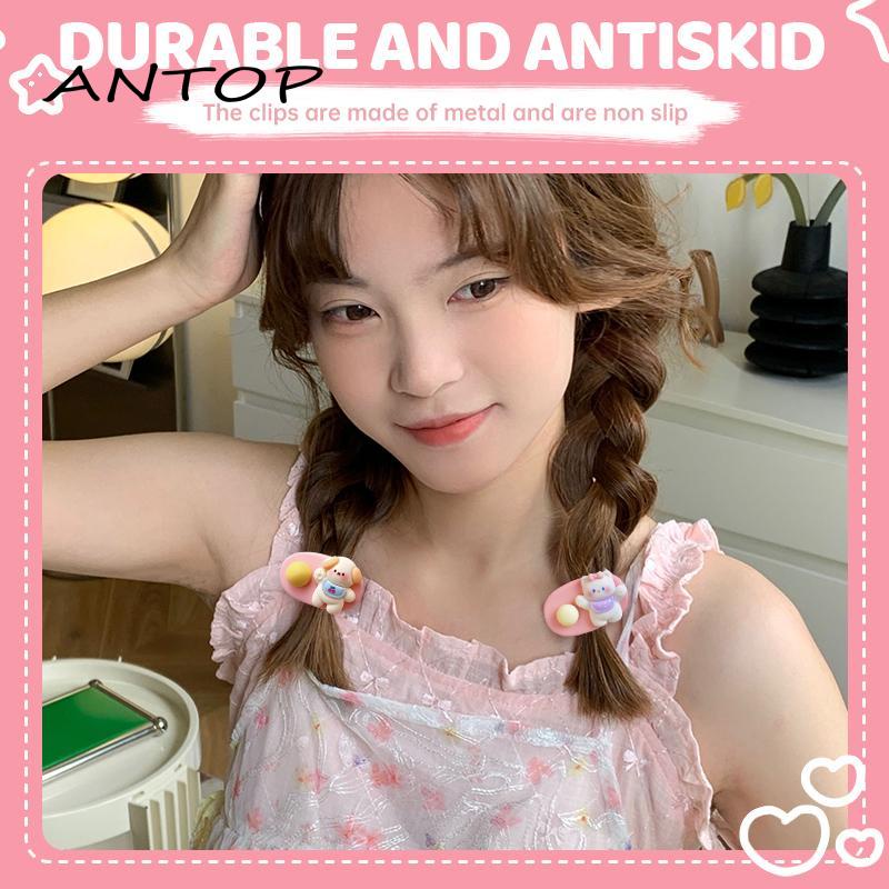 [Antop Termurah] Klip Duckbill Oval Manis Lucu Bib Kartun Jepit Rambut Beruang Kecil Kucing Anjing Klip Samping