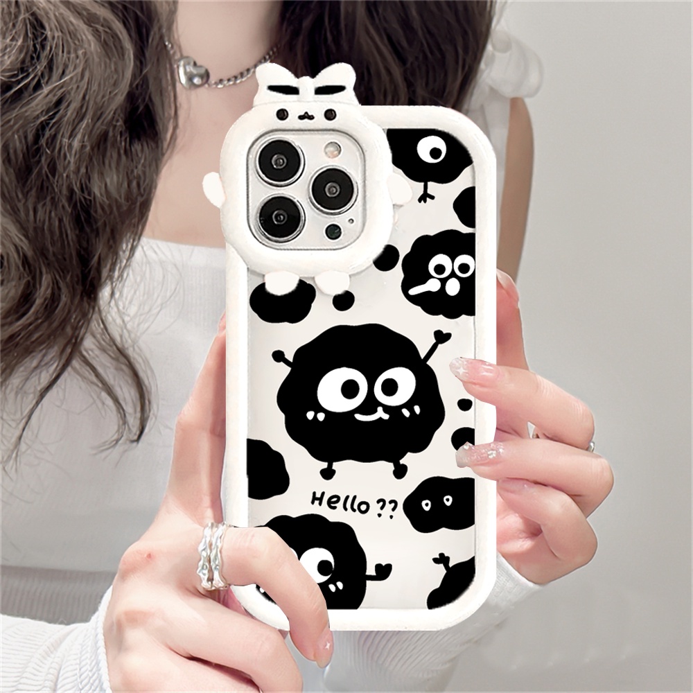 Redmi 12C 10C 10A Note 11 Pro Note 11S 9C 9A 10 9T 9 Note10 5G 10s Note9 Note9S Note8 Poco M5S X3 M3 Pro 3D Monster Lucu Kartun Spirit Briket Ghost TPU Bening Couple Case BY