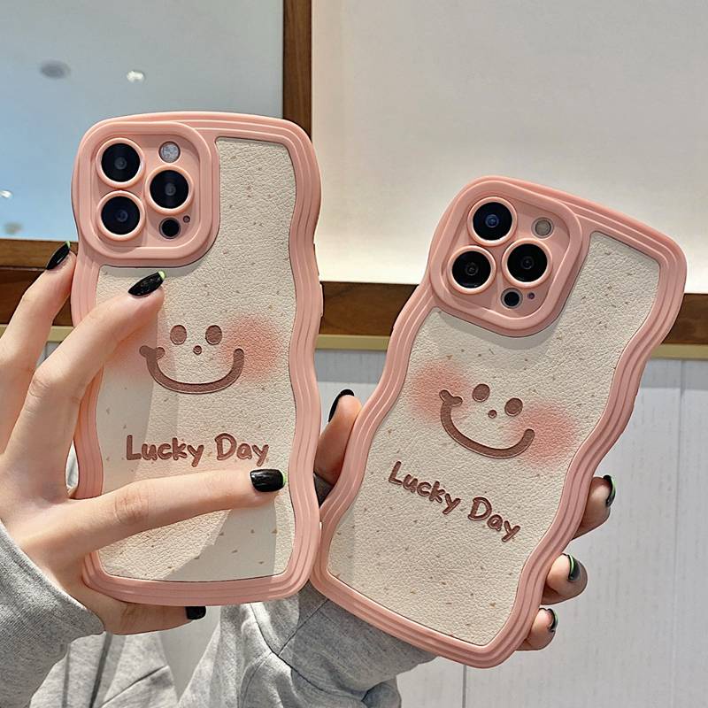 Lovely Lucky Day Smile Girl Woman Soft Case iP iPhone 7 8 Plus SE 2020 X XR XS Max 11 12 13 14 Pro Max FTD Wave Casing Apple