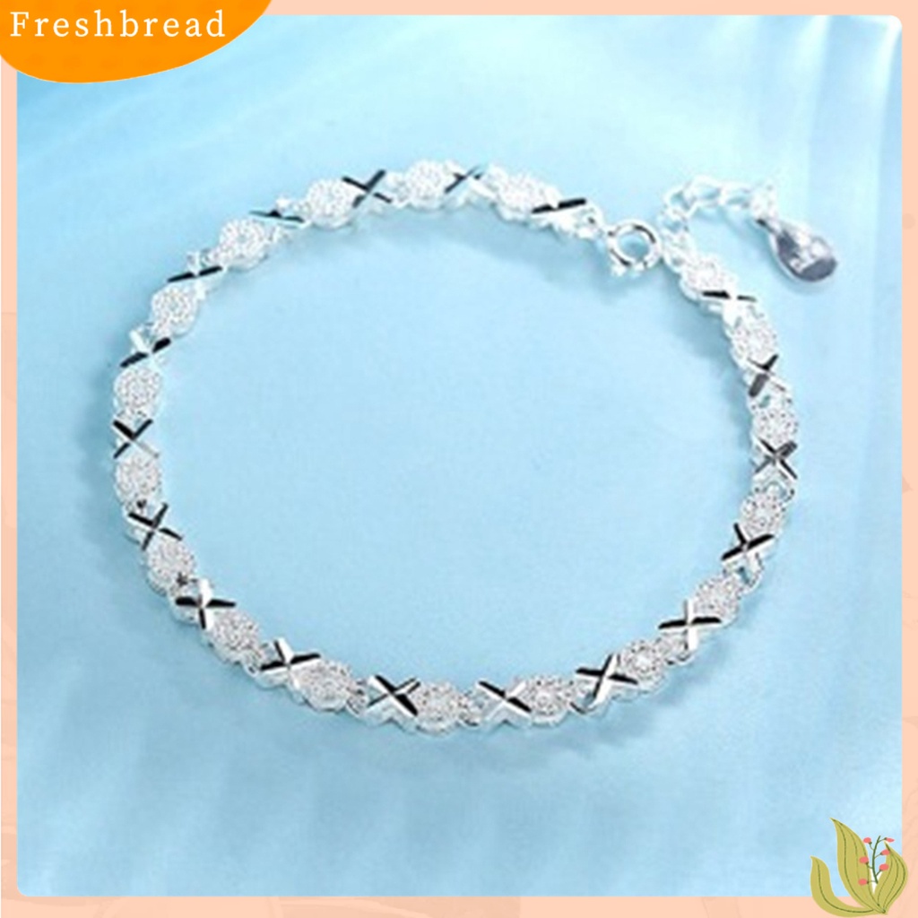 &lt; Freshbread &gt; Gelang Indah Perak Disepuh Alloy Fashion Wanita Bracelets Untuk Hadiah