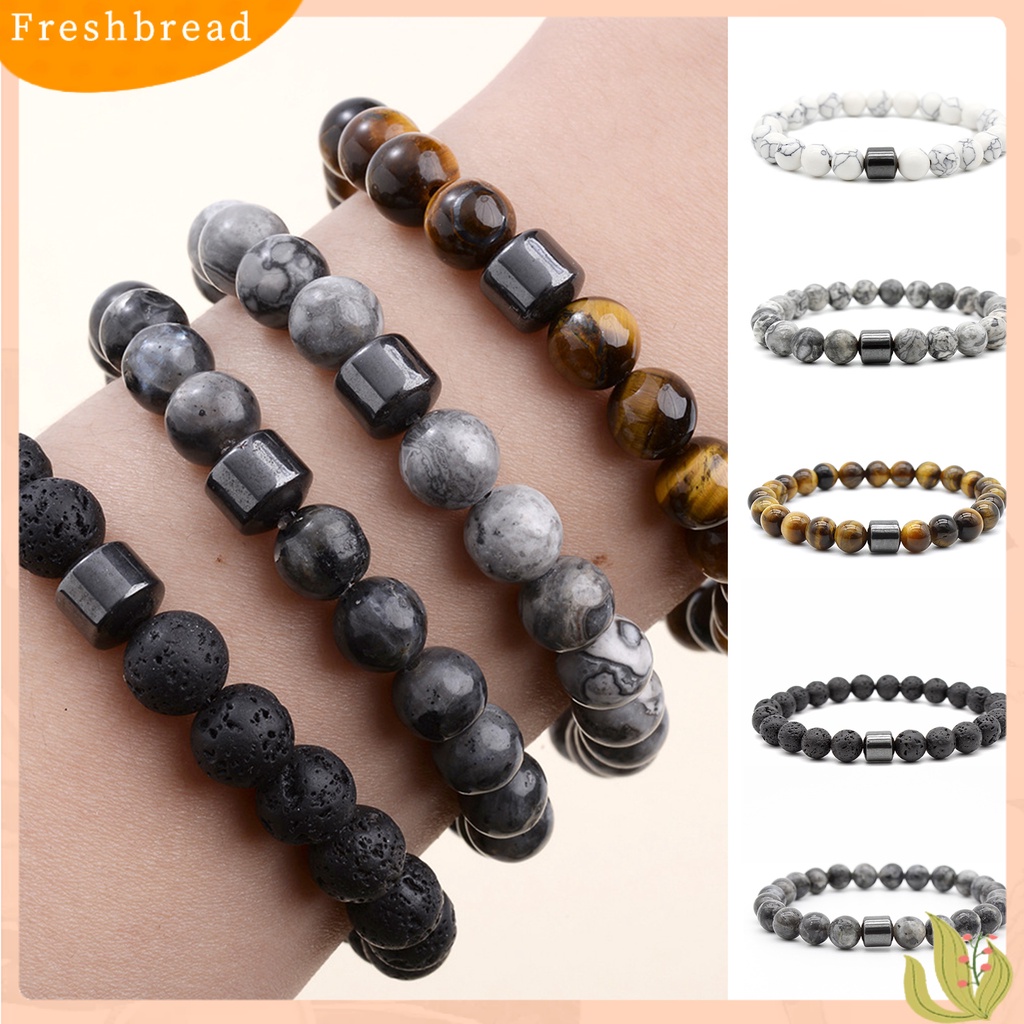 &lt; Freshbread &gt; Gelang Manik-Manik ic Hias Tali Elastis Peregangan All-match Hadiah Penghilang Stress 8mm Natural Faux Stone Tiger Eye Beads Healing Bracelet Untuk Kehidupan Sehari-Hari