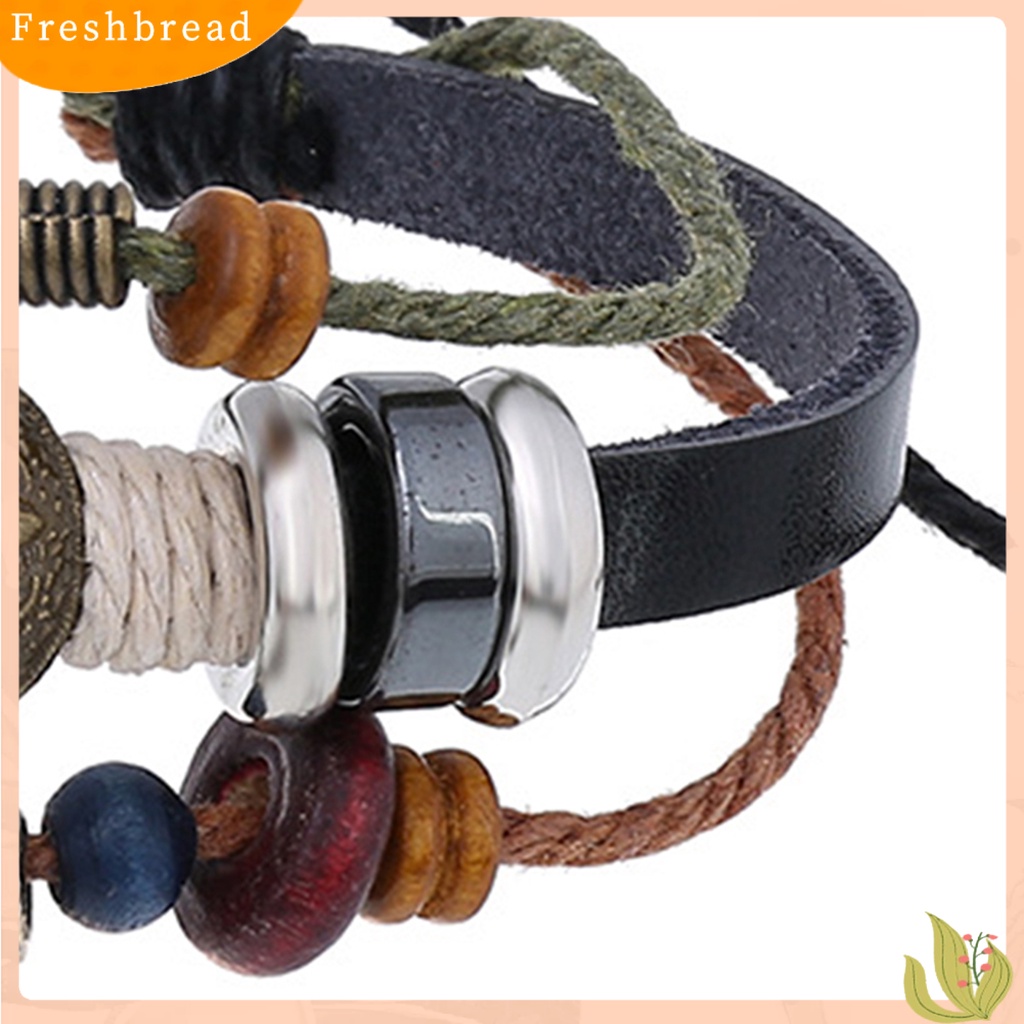 &lt; Freshbread &gt; Charm Gelang Multi-Layer Liontin Bulu Indah Handmade Tali Bungkus Gelang Untuk Pacaran