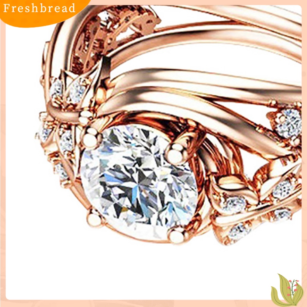 &lt; Freshbread &gt; Cincin Hollow out Desain Bentuk Kupu-Kupu Wanita Ladies Engagement Rings Jewelry Untuk Club