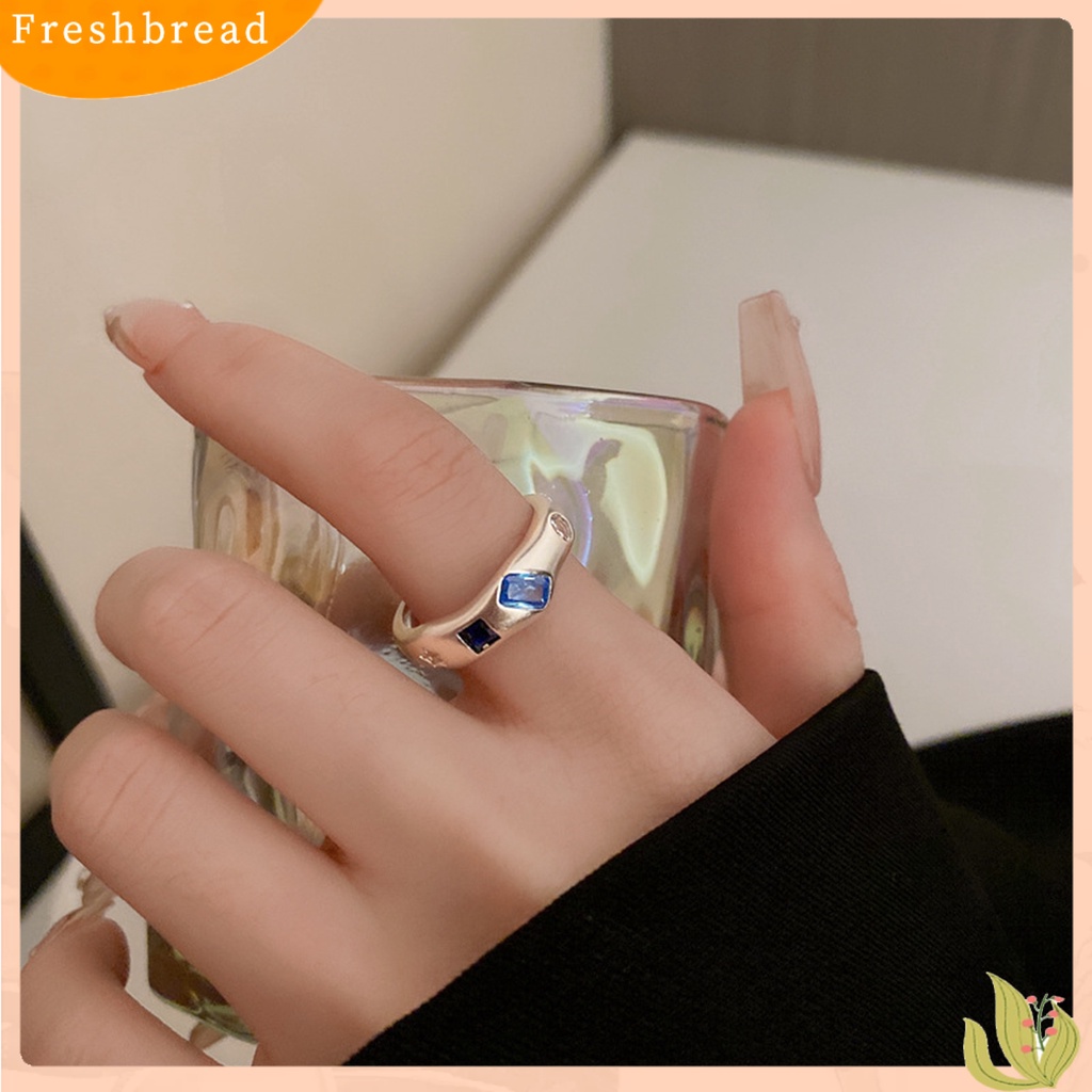 &lt; Freshbread &gt; Wanita Cincin Bukaan Elegan Dapat Disesuaikan Tidak Teratur Warna-Warni Berlian Imitasi Jari Cincin Perhiasan Fashion