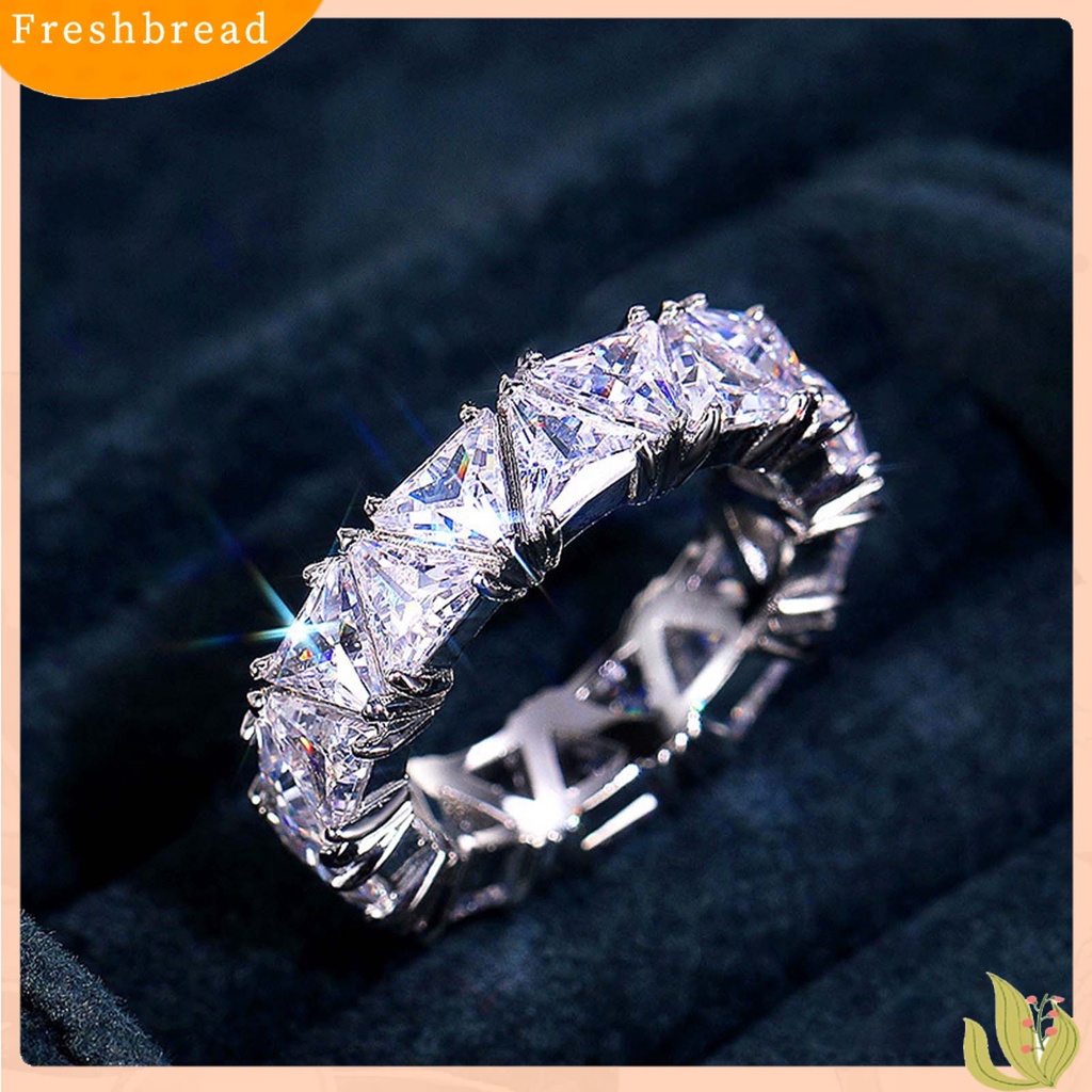 &lt; Freshbread &gt; Wanita Cincin Pengerjaan Halus Semua Pertandingan Tembaga Berkilau Elegan Jari Cincin Untuk Pertunangan