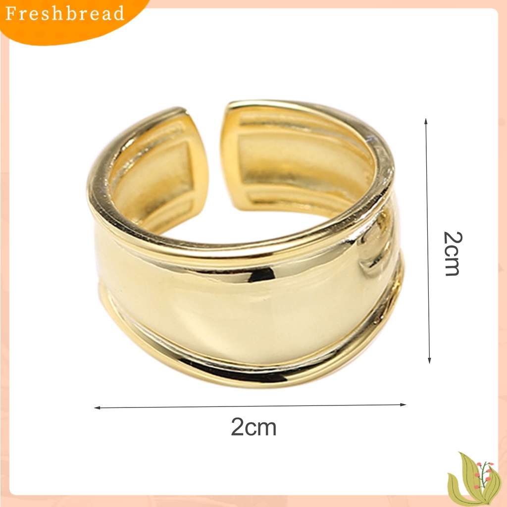 &lt; Freshbread &gt; Fashion Cincin Lebar Terbuka Dapat Disesuaikan Sederhana Jari Band Perhiasan Aksesori Untuk Pacaran
