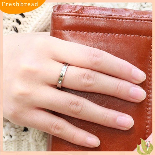 &lt; Freshbread &gt; Perhiasan Pernikahan Fashion Pria Wanita Tulisan Inggris Cetak Janji Band Cincin