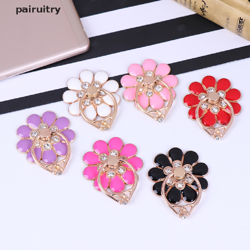 Prt Flower finger ring smartphone colorful metal stand holder phone holder Berdiri PRT