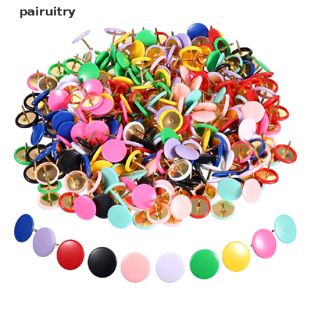 Prt 100Pcs Pin Dorong Bulat Papan Pengumuman Map Thumb Tacks Point Bulle Drawing  Prt