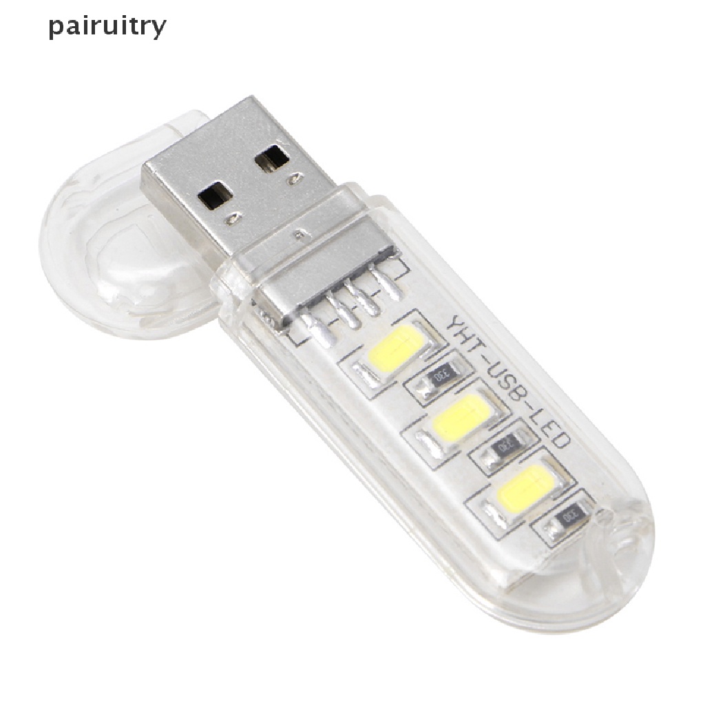 Prt Lampu Tidur LED Mini Portabel Peralatan Camping Daya USB 3lampu LED Chips Lamp PRT