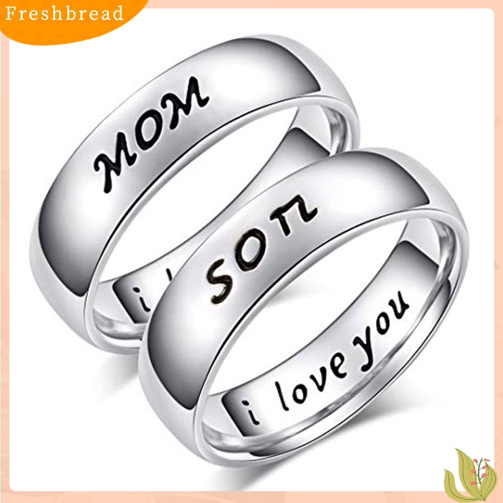 &lt; Freshbread &gt; Fashion Huruf Inggris I love You Ibu Anak Perempuan Anak Ayah Jari Cincin Perhiasan Hadiah