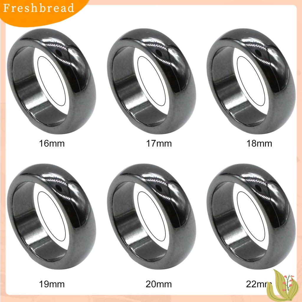 &lt; Freshbread &gt; Fashion Simple 6mm Lebar Flat Hematite ic Finger Ring Cincin Unisex Untuk Pacaran