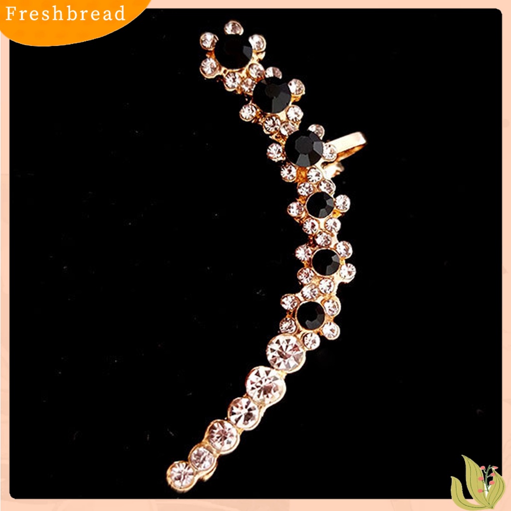 &lt; Freshbread &gt; 1Pc Tindik Terintegrasi Klip Telinga Gadis Kepingan Salju Berlian Imitasi Stud Anting Perhiasan Accesories