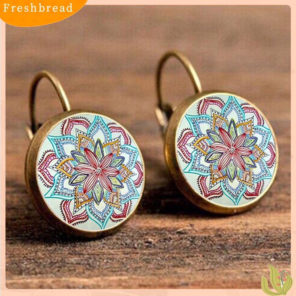 &lt; Freshbread &gt; Vintage Unik Wanita Mandala Bunga Alloy Kait Anting Lady Ear Perhiasan Hadiah