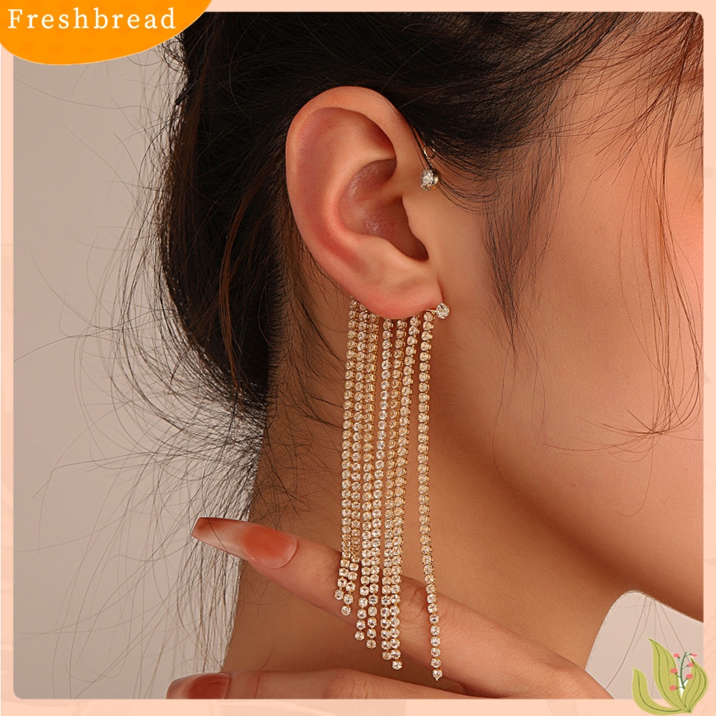 &lt; Freshbread &gt; 1Pc Klip Telinga Hias Bentuk C Desain Rumbai Geometris Anting Klip Untuk Kehidupan Sehari-Hari