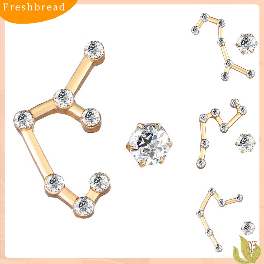 &lt; Freshbread &gt; Kreatif12Rasi Berlian Imitasi Pesona Stud Anting Wanita Asimetri Perhiasan