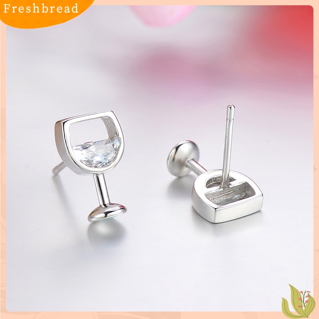 &lt; Freshbread &gt; 1pasang Anting Wanita Kerajinan Pengerjaan Perhiasan Hadiah Anti Karat Wanita Cubic Zirconia Ear Studs Untuk Pacaran